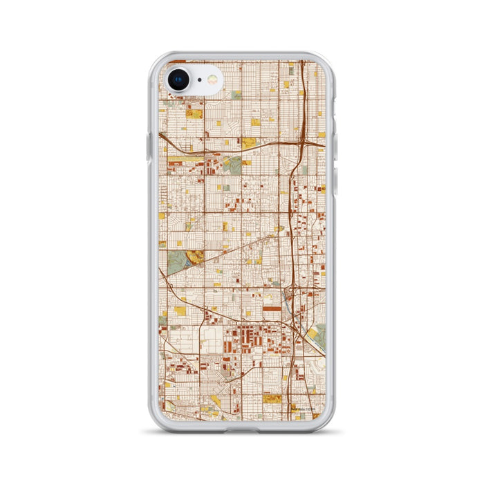 Custom iPhone SE Gardena California Map Phone Case in Woodblock