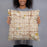 Person holding 18x18 Custom Gardena California Map Throw Pillow in Woodblock