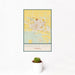 12x18 Garden City Kansas Map Print Portrait Orientation in Woodblock Style With Small Cactus Plant in White Planter