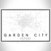 Garden City Kansas Map Print Landscape Orientation in Classic Style With Shaded Background