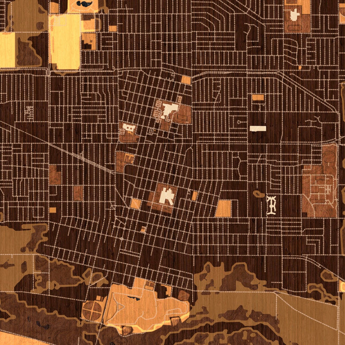 Garden City Kansas Map Print in Ember Style Zoomed In Close Up Showing Details