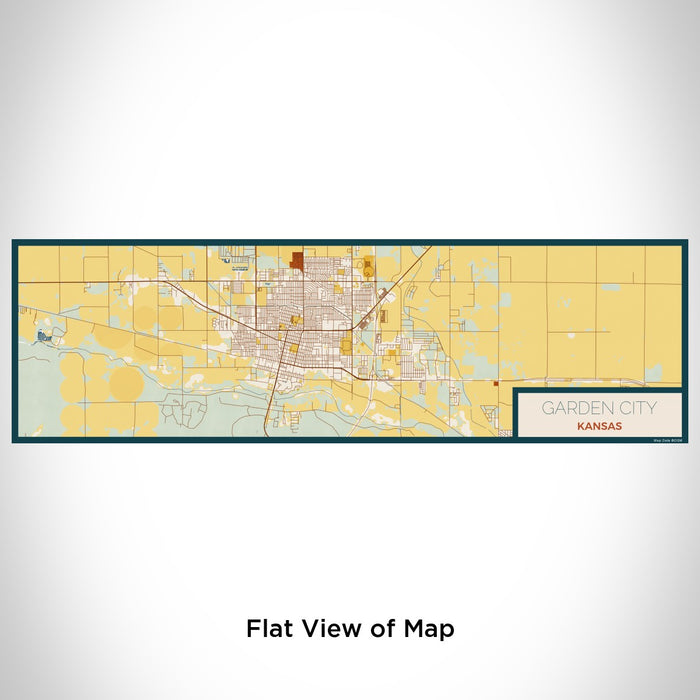 Flat View of Map Custom Garden City Kansas Map Enamel Mug in Woodblock