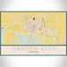 Garden City Kansas Map Print Landscape Orientation in Woodblock Style With Shaded Background