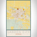 Garden City Kansas Map Print Portrait Orientation in Woodblock Style With Shaded Background