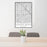 24x36 Garden Grove California Map Print Portrait Orientation in Classic Style Behind 2 Chairs Table and Potted Plant