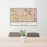 24x36 Garden Grove California Map Print Lanscape Orientation in Woodblock Style Behind 2 Chairs Table and Potted Plant