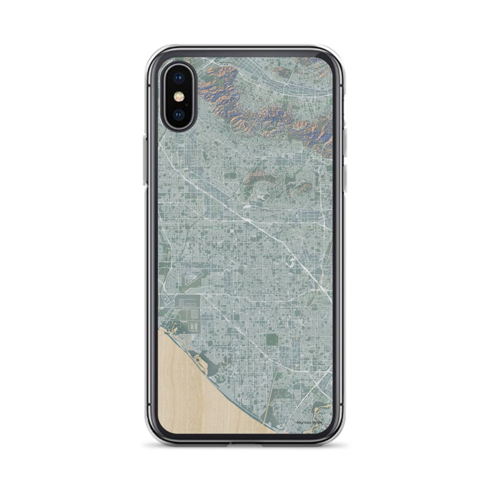 Custom iPhone X/XS Garden Grove California Map Phone Case in Afternoon