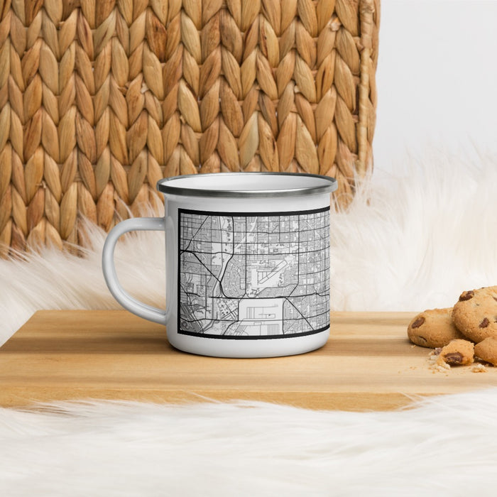 Left View Custom Garden Grove California Map Enamel Mug in Classic on Table Top