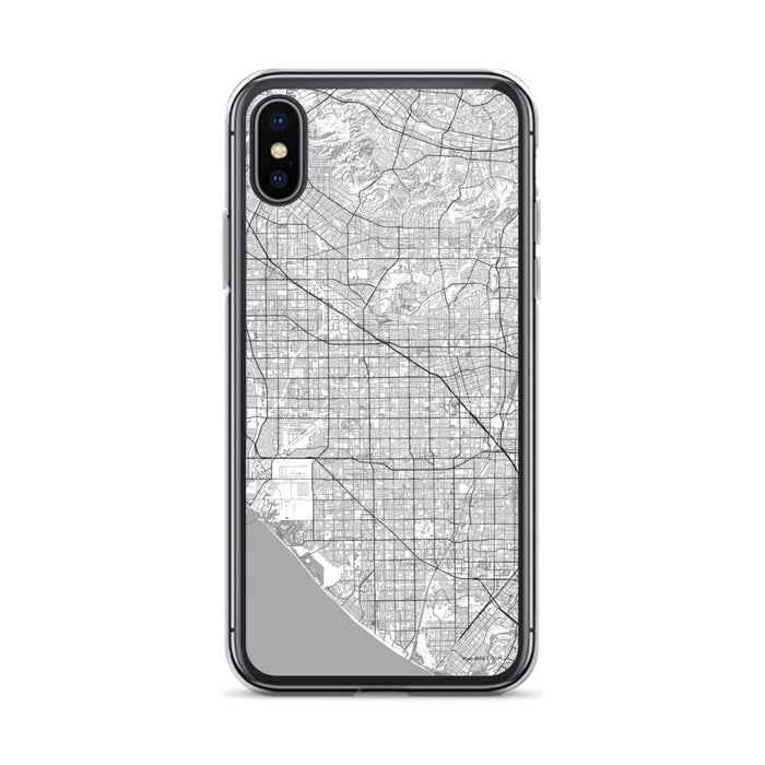 Custom iPhone X/XS Garden Grove California Map Phone Case in Classic