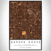 Garden Grove California Map Print Portrait Orientation in Ember Style With Shaded Background
