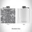 Rendered View of Garden Grove California Map Engraving on 6oz Stainless Steel Flask in White