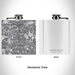 Rendered View of Garden Grove California Map Engraving on 6oz Stainless Steel Flask in White