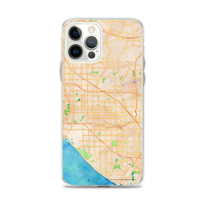 Custom iPhone 12 Pro Max Garden Grove California Map Phone Case in Watercolor