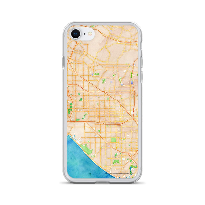 Custom iPhone SE Garden Grove California Map Phone Case in Watercolor