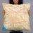 Person holding 22x22 Custom Garden Grove California Map Throw Pillow in Watercolor
