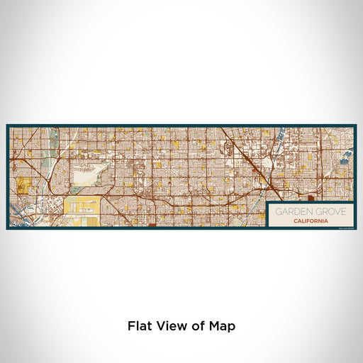Flat View of Map Custom Garden Grove California Map Enamel Mug in Woodblock