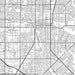 Garland Texas Map Print in Classic Style Zoomed In Close Up Showing Details