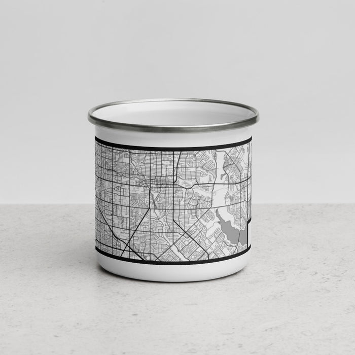 Front View Custom Garland Texas Map Enamel Mug in Classic