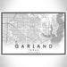 Garland Texas Map Print Landscape Orientation in Classic Style With Shaded Background