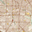 Garland Texas Map Print in Woodblock Style Zoomed In Close Up Showing Details