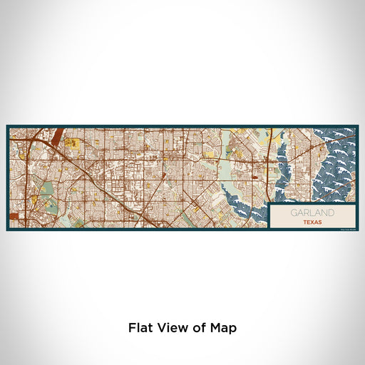 Flat View of Map Custom Garland Texas Map Enamel Mug in Woodblock