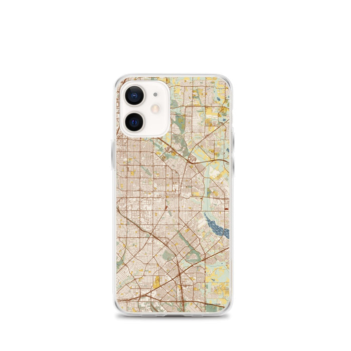 Custom Garland Texas Map iPhone 12 mini Phone Case in Woodblock