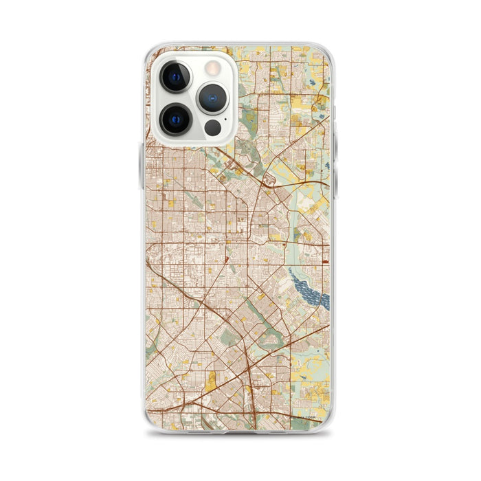 Custom Garland Texas Map iPhone 12 Pro Max Phone Case in Woodblock