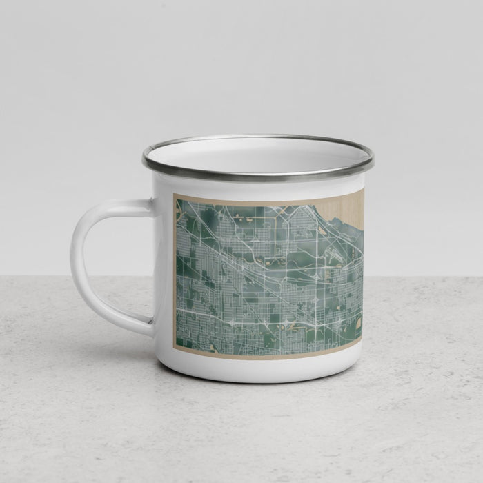 Left View Custom Gary Indiana Map Enamel Mug in Afternoon
