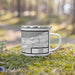 Right View Custom Gary Indiana Map Enamel Mug in Classic on Grass With Trees in Background