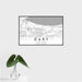 16x24 Gary Indiana Map Print Landscape Orientation in Classic Style With Tropical Plant Leaves in Water