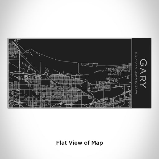 Rendered View of Gary Indiana Map Engraving on 17oz Stainless Steel Insulated Cola Bottle in Black