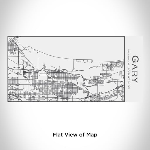 Rendered View of Gary Indiana Map Engraving on 17oz Stainless Steel Insulated Cola Bottle in White