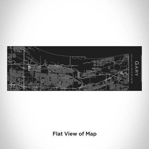 Rendered View of Gary Indiana Map Engraving on 10oz Stainless Steel Insulated Cup with Sliding Lid in Black