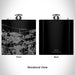 Rendered View of Gary Indiana Map Engraving on 6oz Stainless Steel Flask in Black
