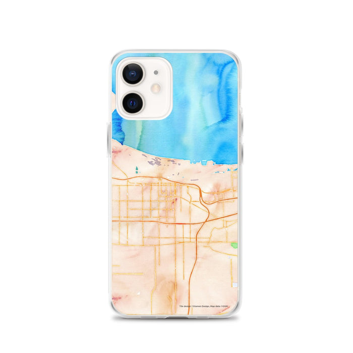 Custom Gary Indiana Map iPhone 12 Phone Case in Watercolor