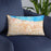 Custom Gary Indiana Map Throw Pillow in Watercolor on Blue Colored Chair