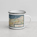 Right View Custom Gary Indiana Map Enamel Mug in Woodblock