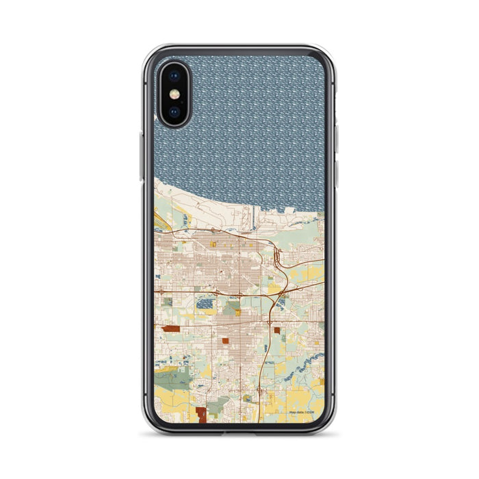 Custom Gary Indiana Map Phone Case in Woodblock