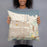 Person holding 18x18 Custom Gary Indiana Map Throw Pillow in Woodblock
