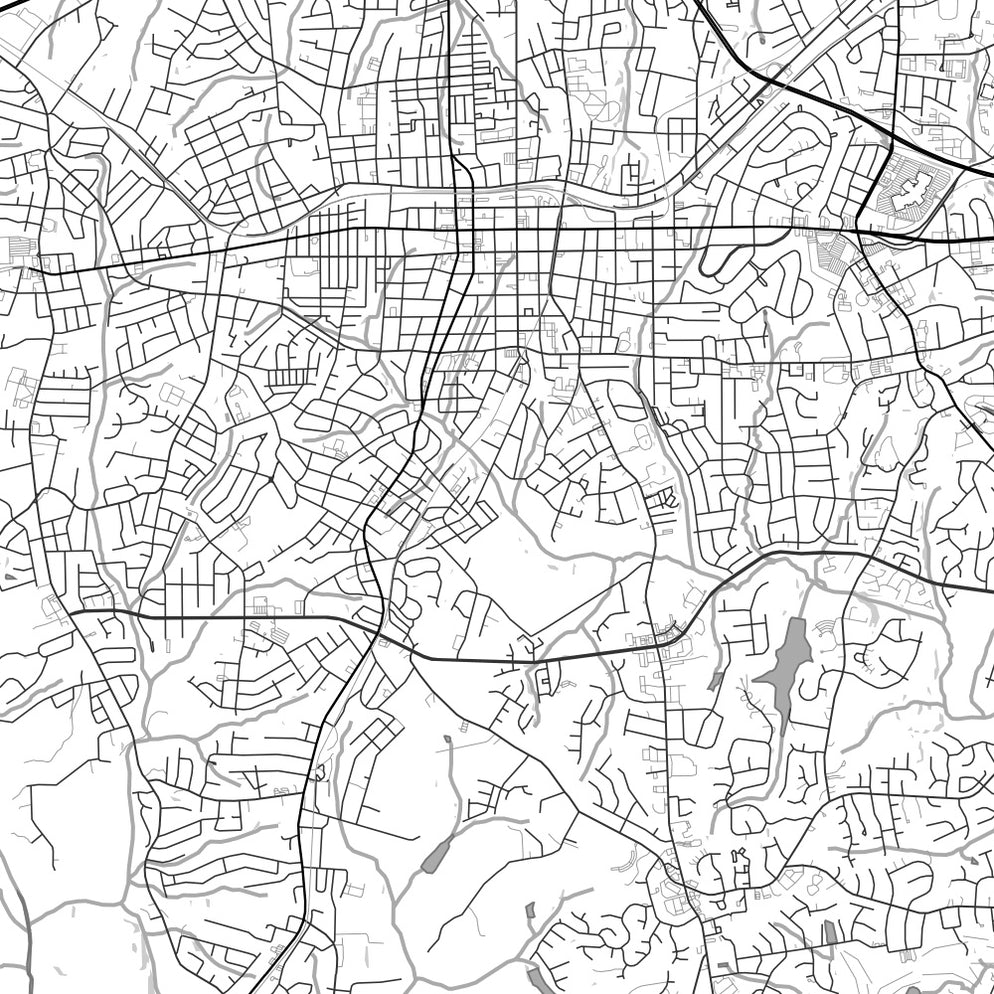 Gastonia North Carolina Map Print in Classic — JACE Maps