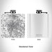 Rendered View of Gastonia North Carolina Map Engraving on 6oz Stainless Steel Flask in White