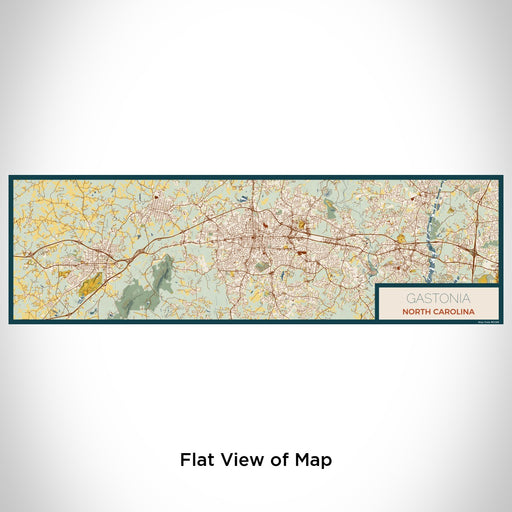 Flat View of Map Custom Gastonia North Carolina Map Enamel Mug in Woodblock