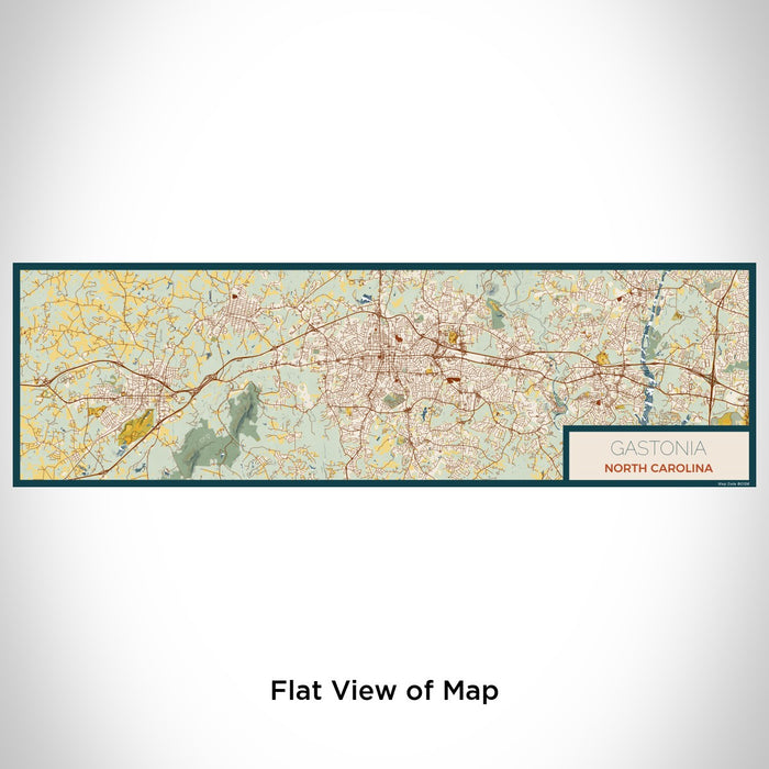 Flat View of Map Custom Gastonia North Carolina Map Enamel Mug in Woodblock