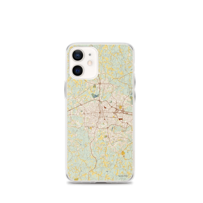 Custom Gastonia North Carolina Map iPhone 12 mini Phone Case in Woodblock