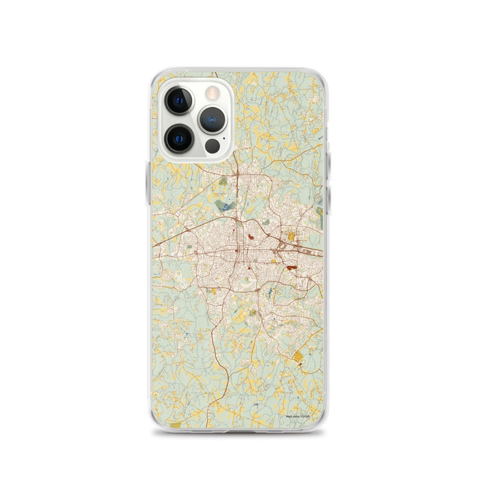 Custom Gastonia North Carolina Map iPhone 12 Pro Phone Case in Woodblock