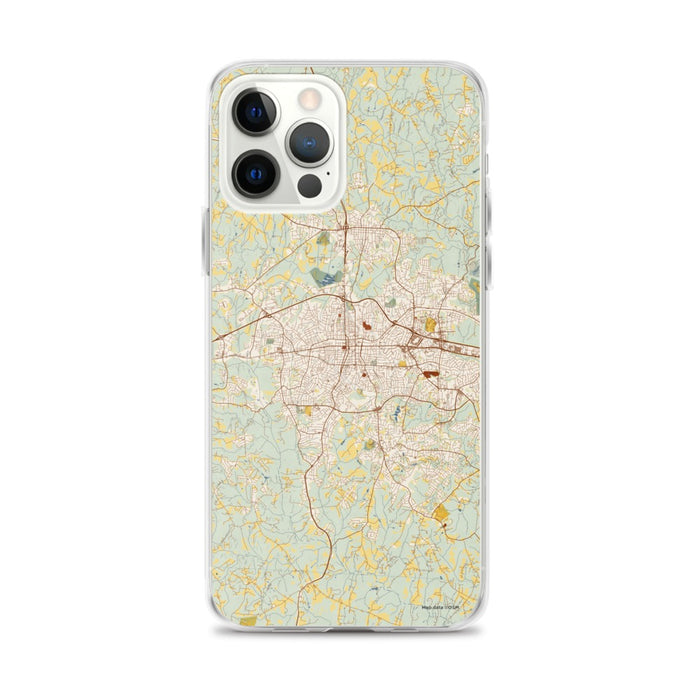 Custom Gastonia North Carolina Map iPhone 12 Pro Max Phone Case in Woodblock