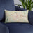 Custom Gastonia North Carolina Map Throw Pillow in Woodblock on Blue Colored Chair