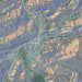 Gatlinburg Tennessee Map Print in Afternoon Style Zoomed In Close Up Showing Details