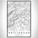 Gatlinburg Tennessee Map Print Portrait Orientation in Classic Style With Shaded Background