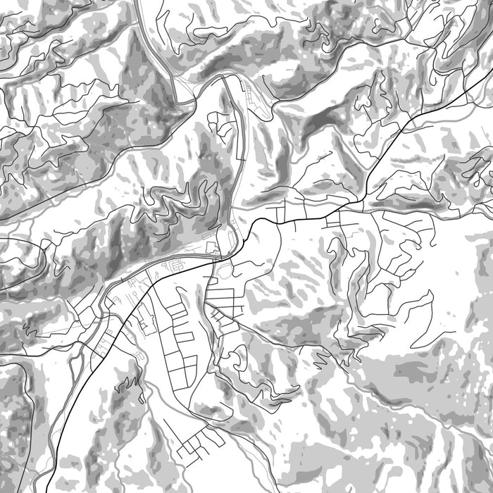 Gatlinburg Tennessee Map Print in Classic Style Zoomed In Close Up Showing Details
